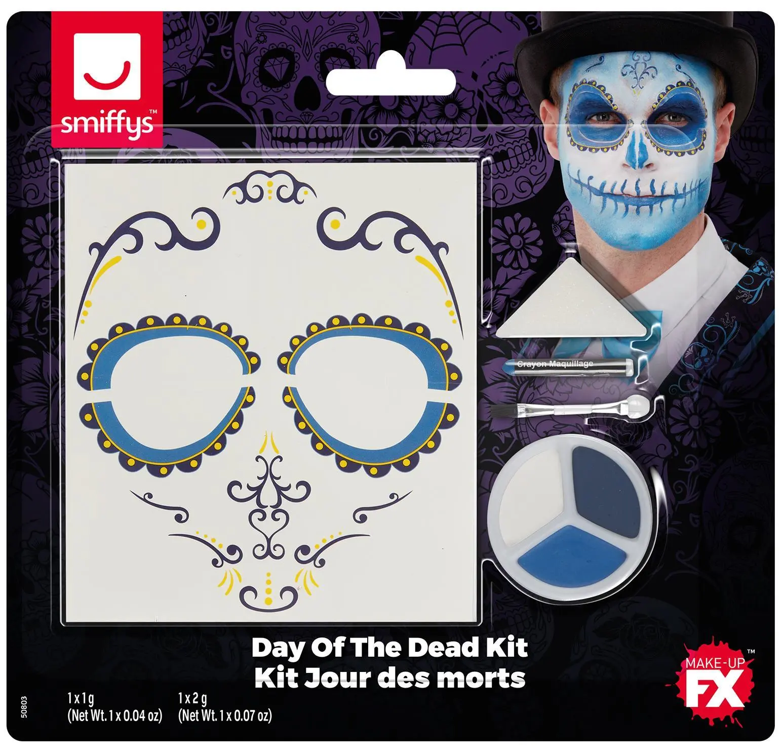 Day Of The Dead FX Make Up Set Blau – Bild 2