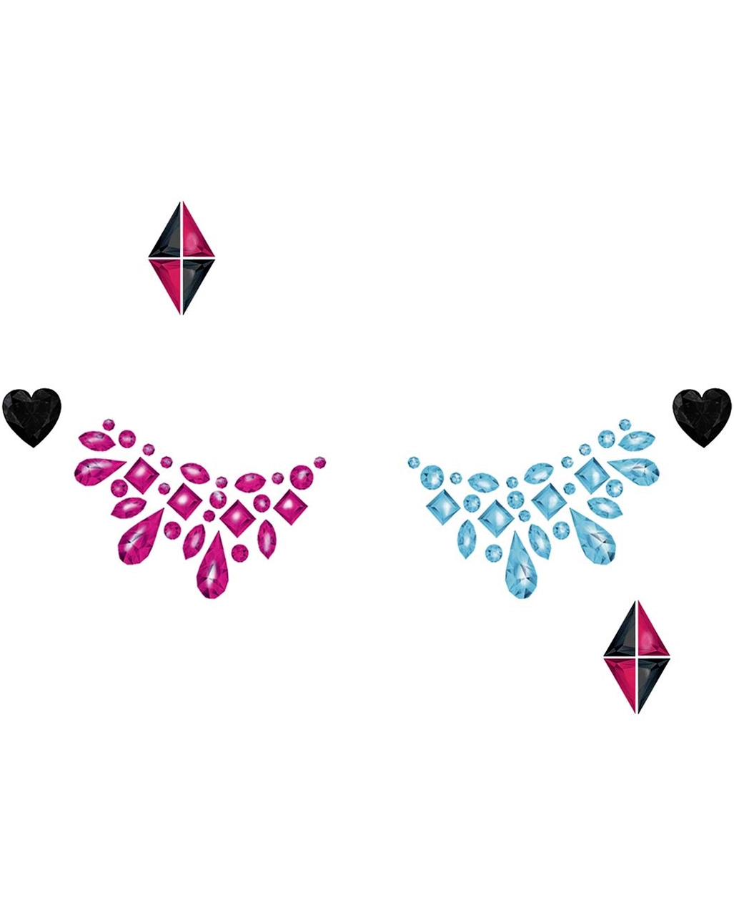 Harlekin Superheldin Make-Up Aufkleber – Bild 2