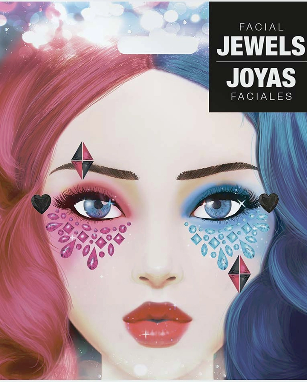 Harlekin Superheldin Make-Up Aufkleber – Bild 3