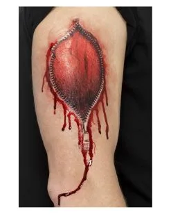 Reißverschluss Wunde Klebetattoo