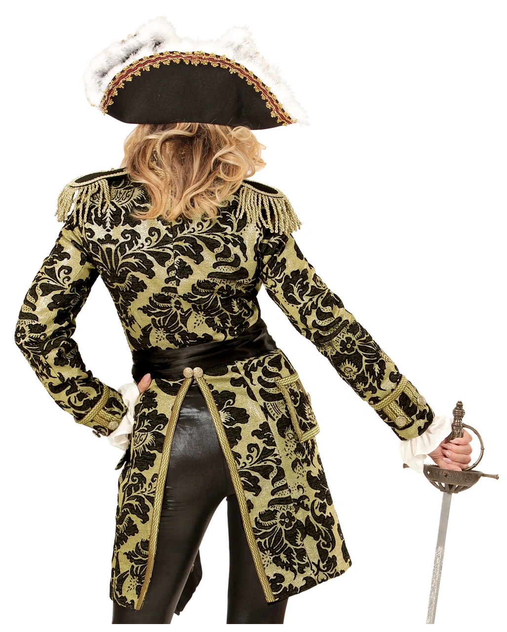 Venezianischer Damenfrack Gold-schwarz – Bild 2