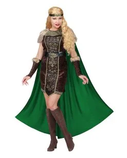 Wikingerin Damenkostüm Mit Umhang